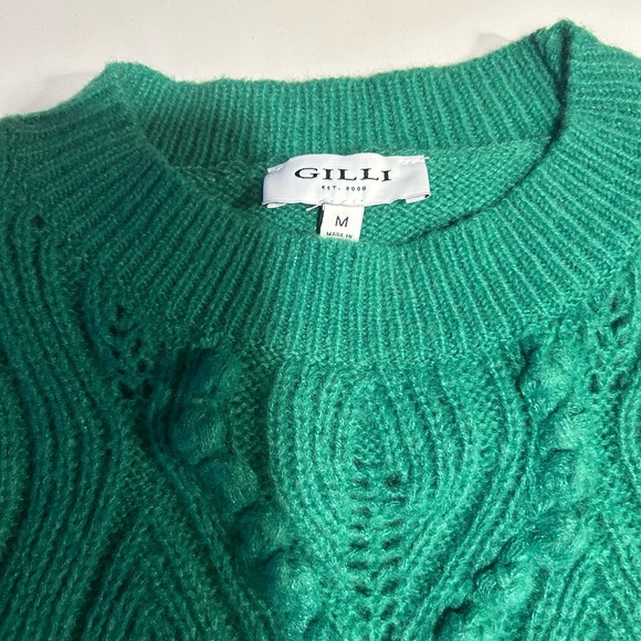 Gilli Green women’s Cable Knit Sweater size medium - Picture 5 of 9